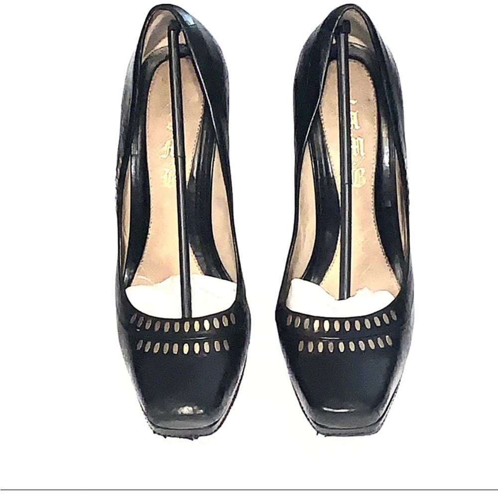 LAMB 'Jona' All Leather Platform Square Toe Pumps